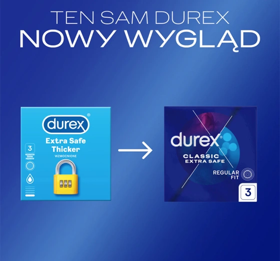 Durex Classic Extra Safe prezerwatywy wzmocnione 3 szt