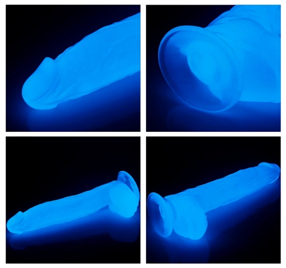 Dildo z przyssawką świecące w ciemności