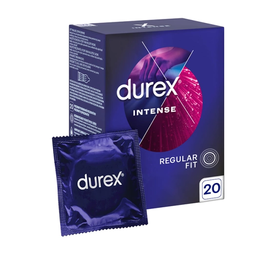 Durex Intense stymulujące prezerwatywy z wypustkami i prążkami 20 szt