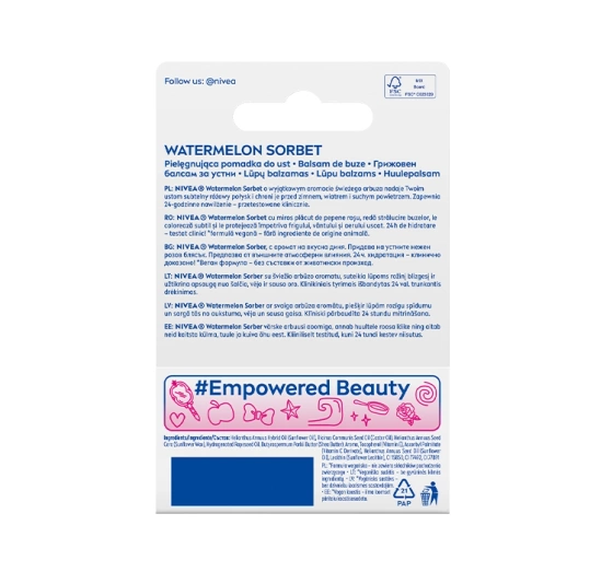 NIVEA Disney Princess pielęgnująca pomadka do ust Watermelon Sorbet 4,8 g