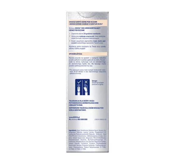 NIVEA Hyaluron Cellular Filler krem pod oczy korygujący cienie 3w1 01 Light 4 ml