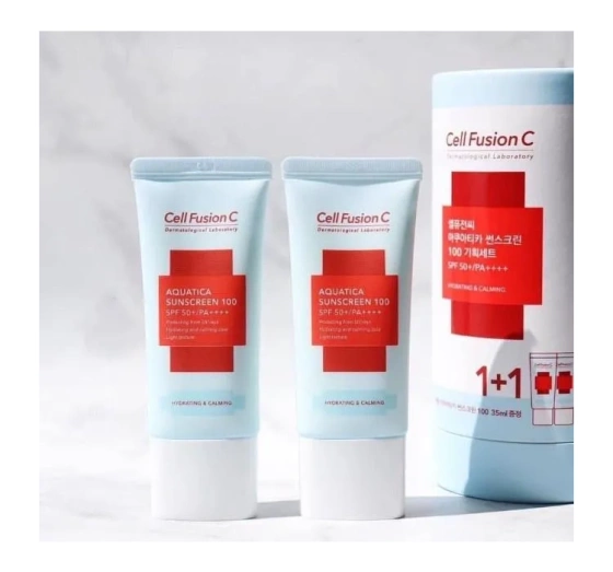 Cell Fusion C Aquatica ochronny krem do twarzy SPF50 PA 2 x 35 ml