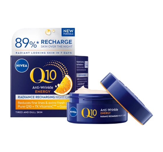 NIVEA Q10 Przeciwzmarszczkowa Energia regenerujący krem do twarzy na noc 50 ml
