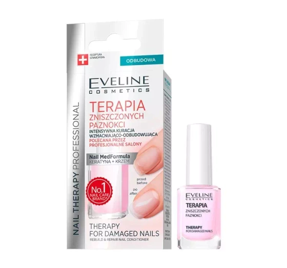 Eveline Cosmetics Nail Therapy Terapia Zniszczonych Paznokci wzmacniająco-odbudowująca odżywka 12 ml