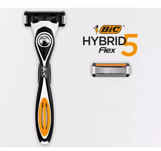 Bic Hybrid Flex5 maszynka do golenia dla mężczyzn rączka 2 wkłady