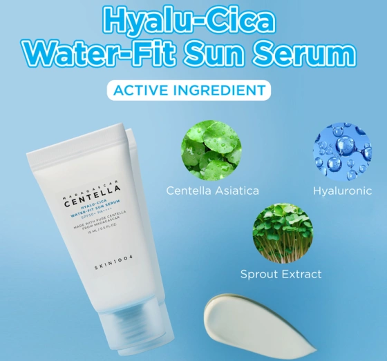 SKIN1004 Madagascar Centella Hyalu-Cica Water-Fit Sun Serum SPF50 krem ochronny do twarzy 15ml