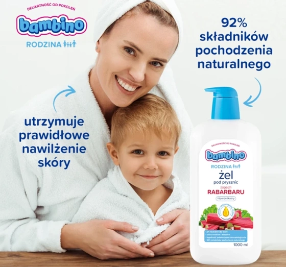 Bambino Rodzina żel pod prysznic hiperdelikatny Rabarbar 1000 ml