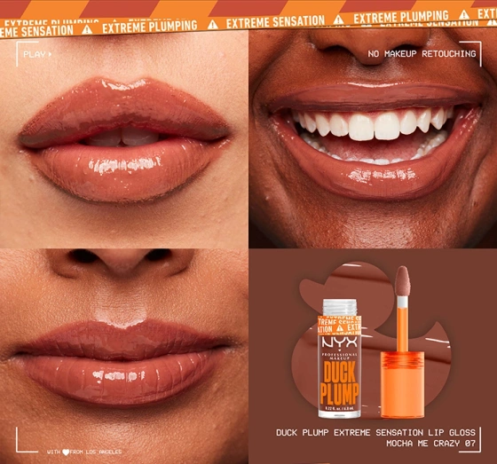 NYX Professional Makeup Duck Plump powiększający błyszczyk do ust 07 Mocha Me Crazy 6,8 ml