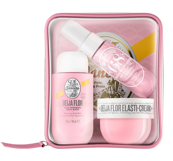 Sol de Janeiro Beija Flor Jet Set żel pod prysznic 90ml krem do ciała 50ml spray 30ml