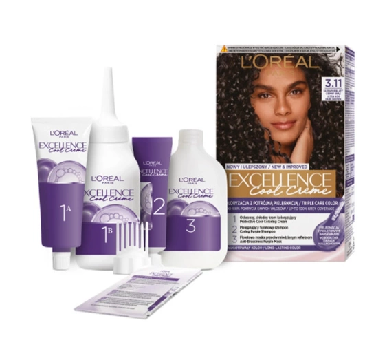 L'Oréal Paris Excellence Cool Creme farba do włosów 3.11 Ultrapopielaty ciemny brąz