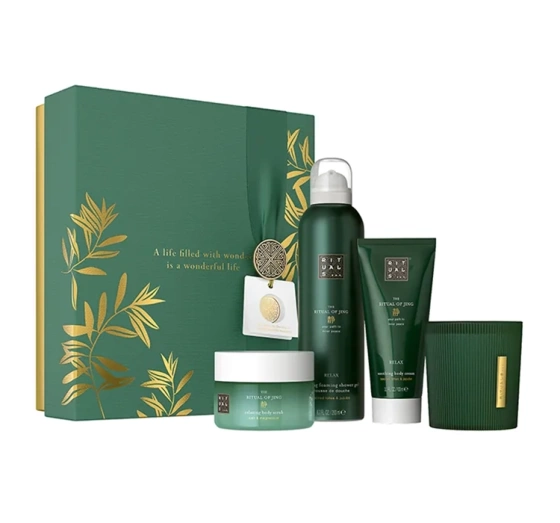 Rituals The Ritual Of Jing zestaw prezentowy pianka do mycia ciała krem peeling świeca