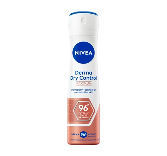 NIVEA Derma Dry Control Maximum antyperspirant w sprayu dla kobiet 150 ml