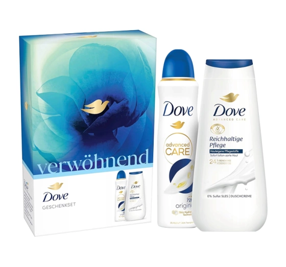 Dove Advanced Care zestaw żel pod prysznic 225 ml antyperspirant spray 150 ml
