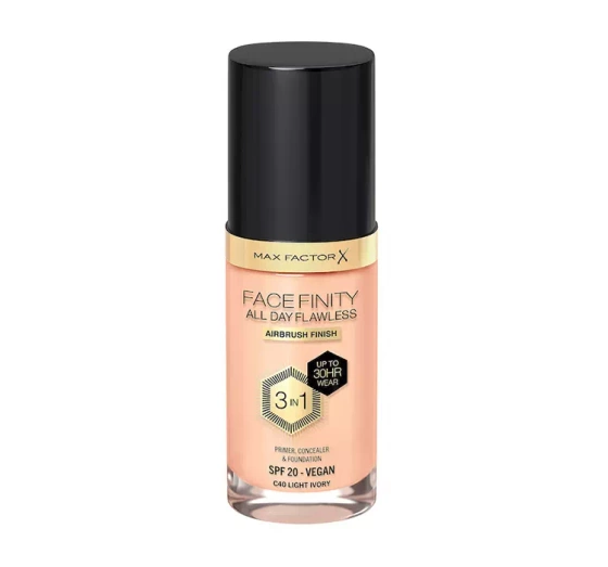 Max Factor Facefinity All Day Flawless 3 in1 wegański podkład C40 Light Ivory 30 ml