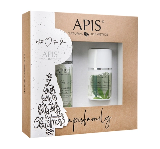 Apis Cannabis Home Care zestaw kosmetyków do pielęgnacji krem do twarzy 50 ml pianka do mycia twarzy 150 ml