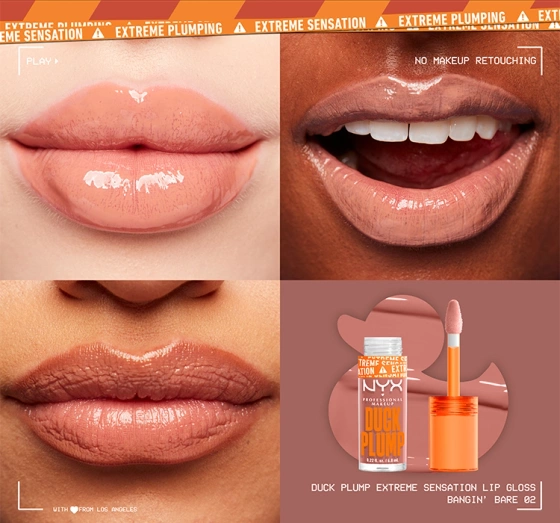 NYX Professional Makeup Duck Plump powiększający błyszczyk do ust 02 Bangin' Bare 6,8 ml