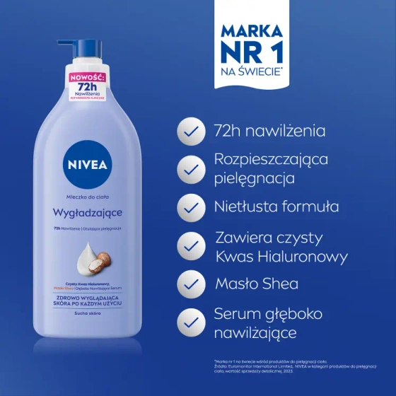 NIVEA wygładzające mleczko do ciała z pompką do suchej skóry 625 ml