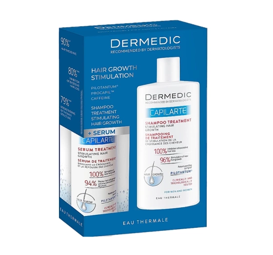 Dermedic Capilarte kuracja stymulująca wzrost włosów szampon 300 ml serum 150 ml