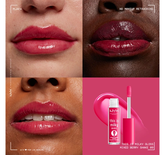 NYX Professional Makeup This Is Milky błyszczyk do ust 09 Mixed Berry Shake 4 ml