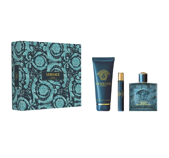 Versace Eros woda perfumowana spray 100 ml 10 ml żel pod prysznic 150 ml