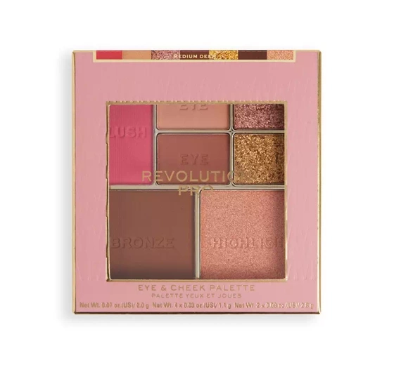 Revolution Pro Iconic paleta do makijażu oczu i twarzy Medium Deep 12g