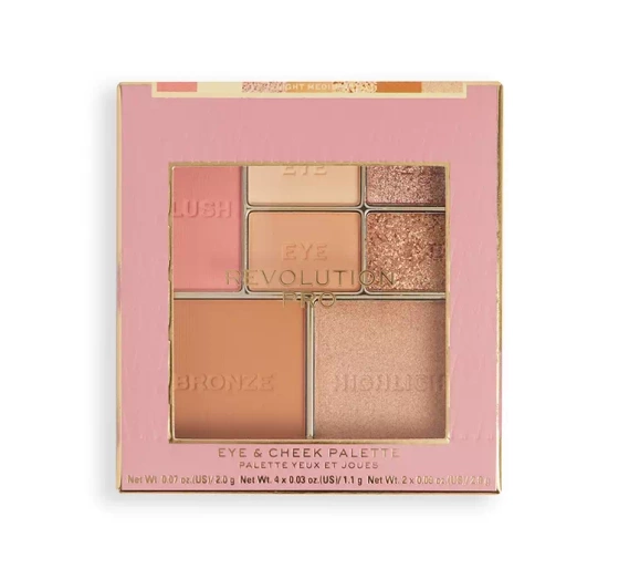 Revolution Pro Iconic paleta do makijażu oczu i twarzy Light Medium 12g