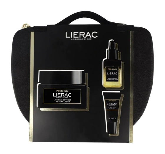 Lierac Premium zestaw kosmetyków do pielęgnacji twarzy krem 50 ml serum 13 ml krem pod oczy 5 ml kosmetyczka
