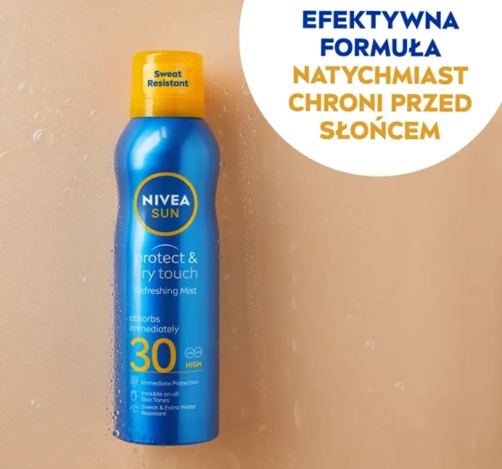 NIVEA SUN Protect&Dry Touch balsam ochronny na słońce w sprayu SPF30 200 ml
