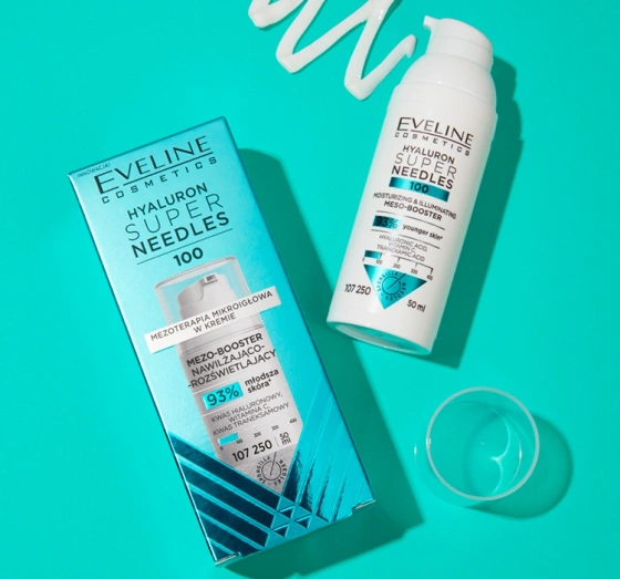 Eveline Cosmetics Super Needles Hyaluron 100 mezo-booster nawilżający krem rozświetlający 50 ml