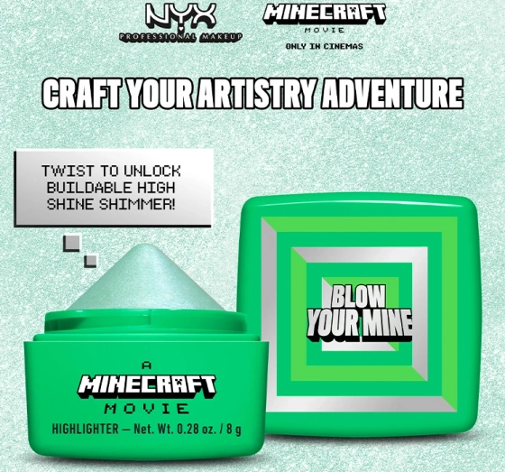 NYX Professional Makeup × A Minecraft Movie kremowy rozświetlacz do twarzy 01 Blow Your Mine 8 g