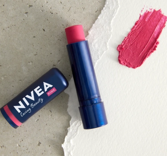 NIVEA Caring Beauty pielęgnująca pomadka do ust i policzków 3w1 Pink 4,8 g