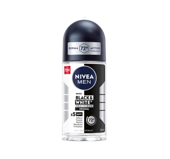 NIVEA MEN Black&White Invisible antyperspirant roll-on dla mężczyzn 50 ml