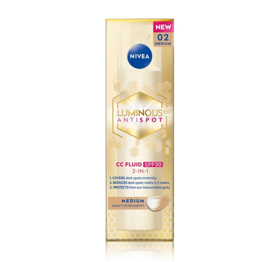 NIVEA Luminous630 Antispot krem CC przeciw przebarwieniom 02 Medium 40 ml