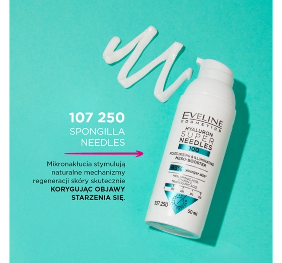 Eveline Cosmetics Super Needles Hyaluron 100 mezo-booster nawilżający krem rozświetlający 50 ml