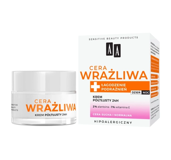 AA Cera Wrażliwa półtłusty krem 24h 50 ml