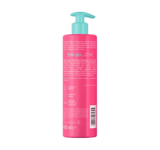 AA You.mmy Skin nawilżająco-łagodzący krem do ciała Raspberry Zen 400 ml