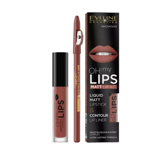 Eveline Cosmetics Oh My Lips zestaw pomadka w płynie konturówka 8