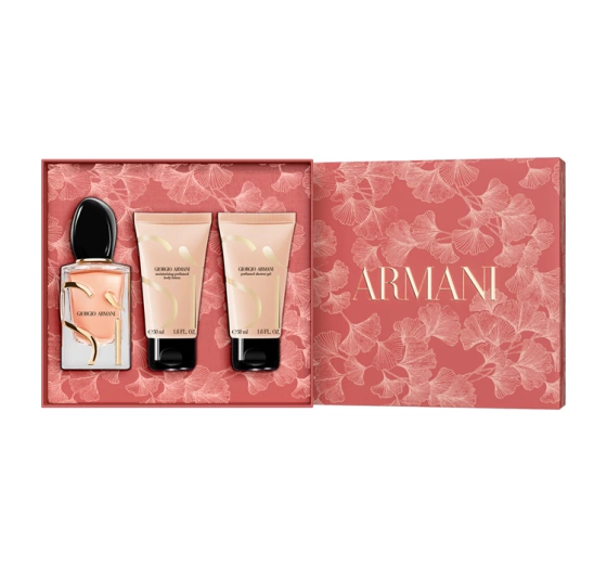 Armani Sì Intense woda perfumowana spray refillable 50 ml żel 50 ml balsam do ciała 50 ml