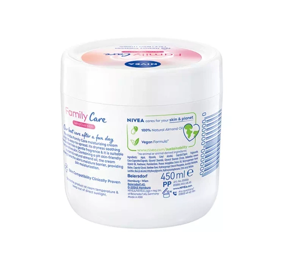 NIVEA Family Care lekki nawilżający krem do ciała, twarzy i dłoni 450 ml