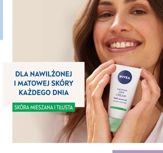 NIVEA 24h Nawilżenia matujący krem do twarzy na dzień 50 ml