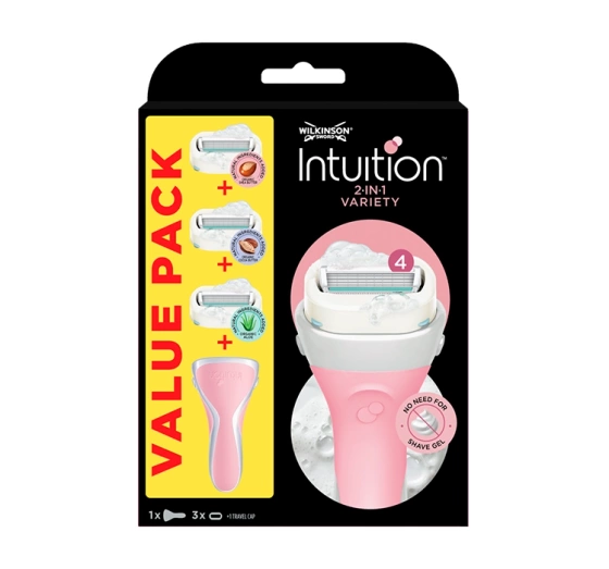 Wilkinson Sword Intuition Variety Edition maszynka do golenia dla kobiet rączka 3 wkłady