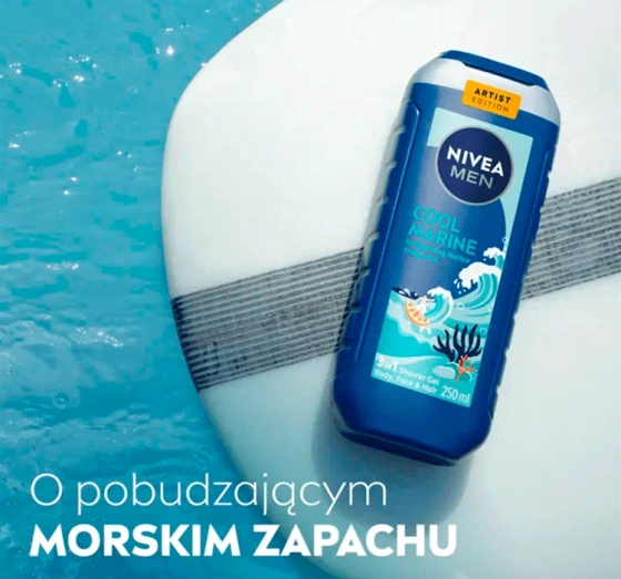 NIVEA MEN Cool Marine żel pod prysznic 3w1 dla mężczyzn 250 ml