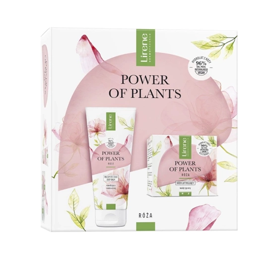 Lirene Power of Plants Róża zestaw prezentowy krem do twarzy 50 ml balsam do ciała 200 ml