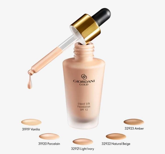 ORIFLAME GIORDANI GOLD LIQUID SILK FOUNDATION SPF12 PODKŁAD DO TWARZY NATURAL BEIGE 30ML