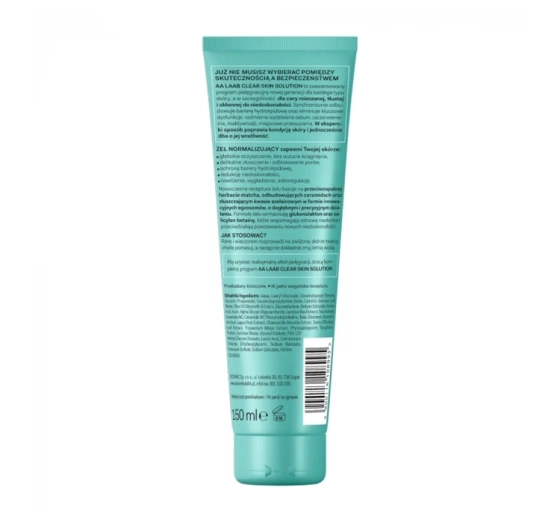 AA LAAB Clear Skin Solution normalizujący żel do mycia twarzy 150 ml