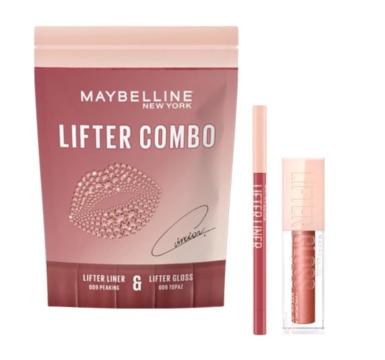 Maybelline x Cincior Lifter Combo zestaw konturówka do ust 09 1,2 g błyszczyk do us Lifter Gloss 09 5,4 ml