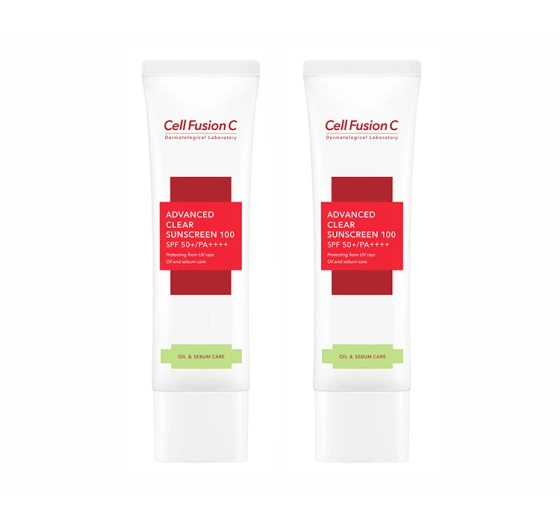 Cell Fusion C Advanced Clear Sunscreen 100 SPF48/PA krem przeciwsłoneczny 2 x 35 ml