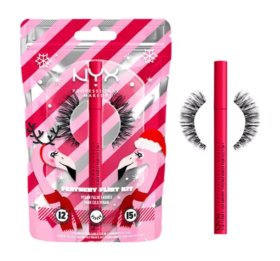 NYX Professional Makeup Fa La La L.A. Land Feathery Flirt Lash Kit sztuczne rzęsy eyeliner 2w1