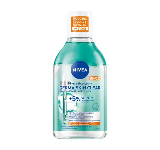 NIVEA Derma Skin Clear płyn micelarny z 5% serum cera z niedoskonałościami 400 ml