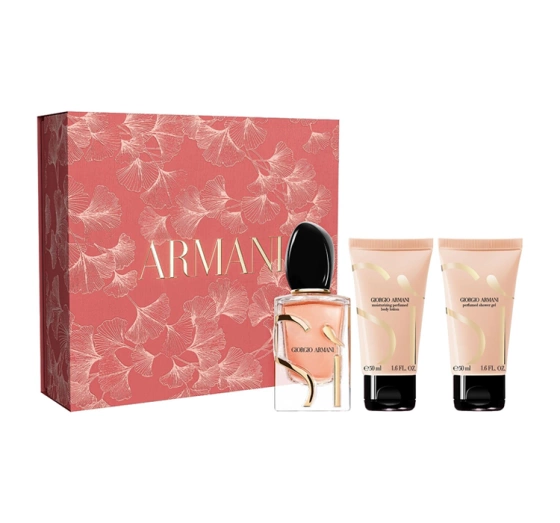 Armani Sì Intense woda perfumowana spray refillable 50 ml żel 50 ml balsam do ciała 50 ml